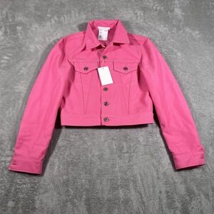 Helmut Lang Jacket Womens XS Devi Twill Cropped Button Up Made in Italy New